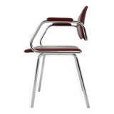 Chrome (Faux) Leather Armchair by Kovona, 1980's, Czechoslovakia