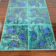 Scandinavian Coffee Table 1960, In Rosewood and Ceramic Tiles