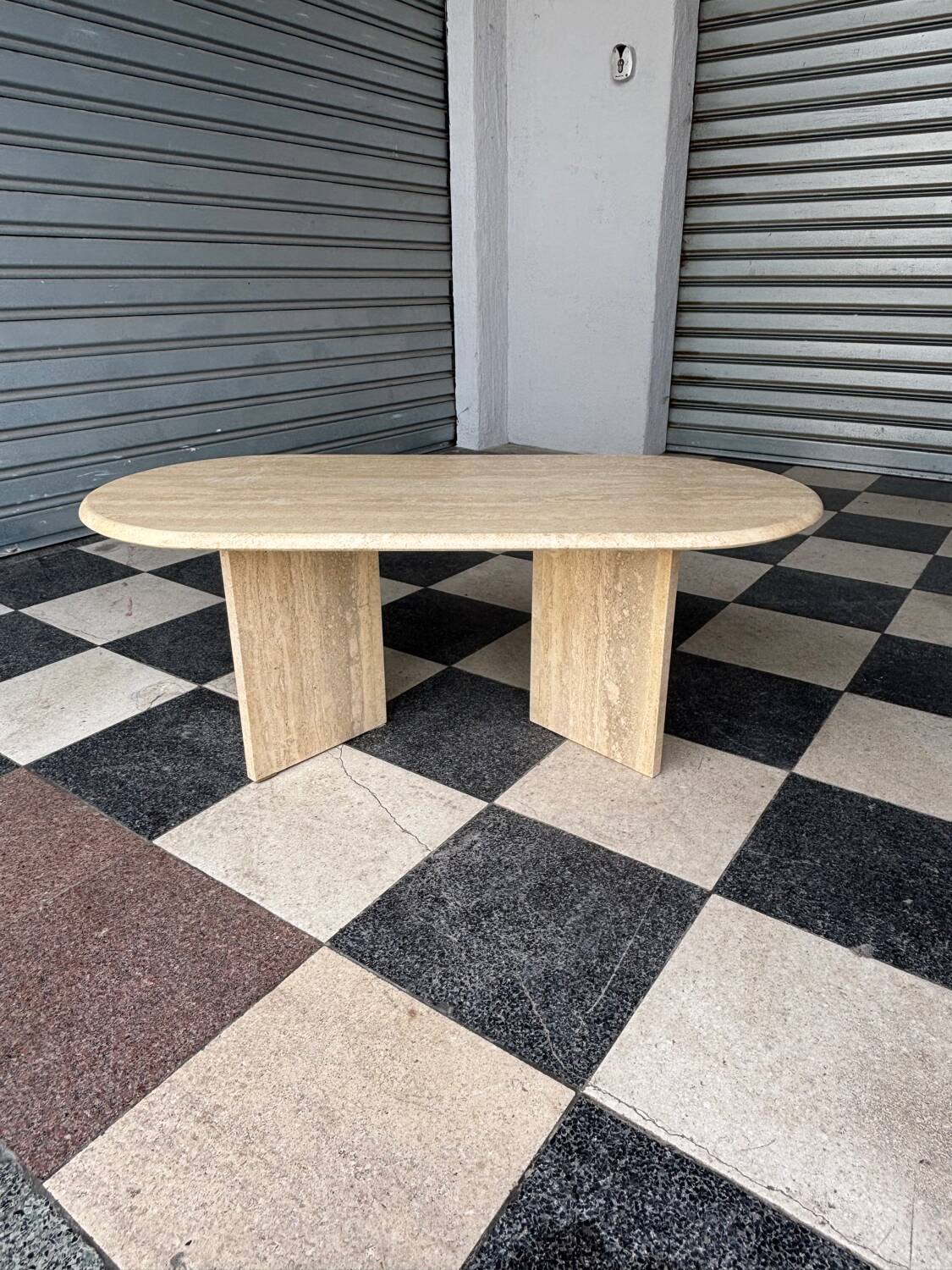 Vintage travertine coffee table