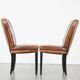 4 chaises de salle à manger en cuir de mouton marron