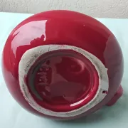 Burgundy ceramic candlestick