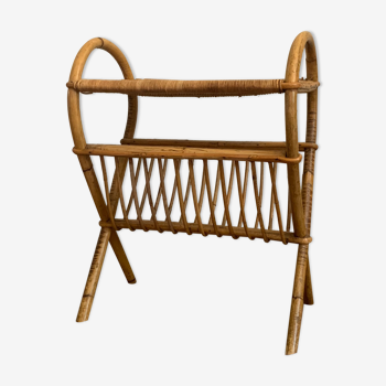 Rattan magazine rack