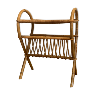 Rattan magazine rack