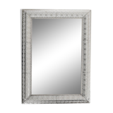 Rectangular wall mirror, silver metal frame