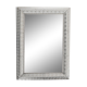 Rectangular wall mirror, silver metal frame