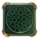 Art Deco bottle coaster in speckled green glazed ceramic and