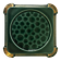 Art Deco bottle coaster in speckled green glazed ceramic and