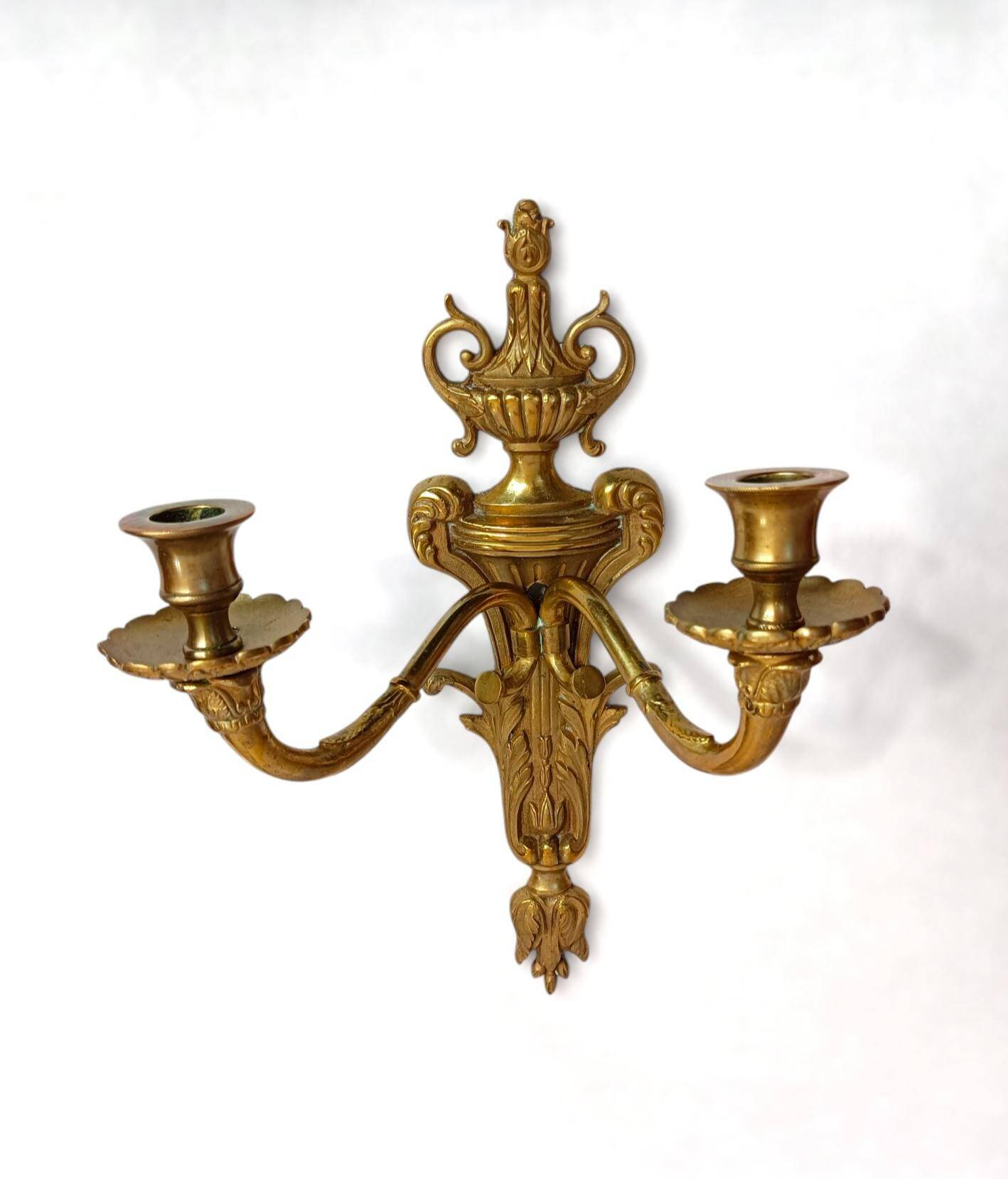 Bronze wall sconces Louis XVI, Belle Époque circa 1880–1910