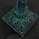 Vintage candlestick holder in patinated green-grey cast iron, 32.5 cm