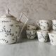 Porcelain barbel tea set Limoges Guérin
