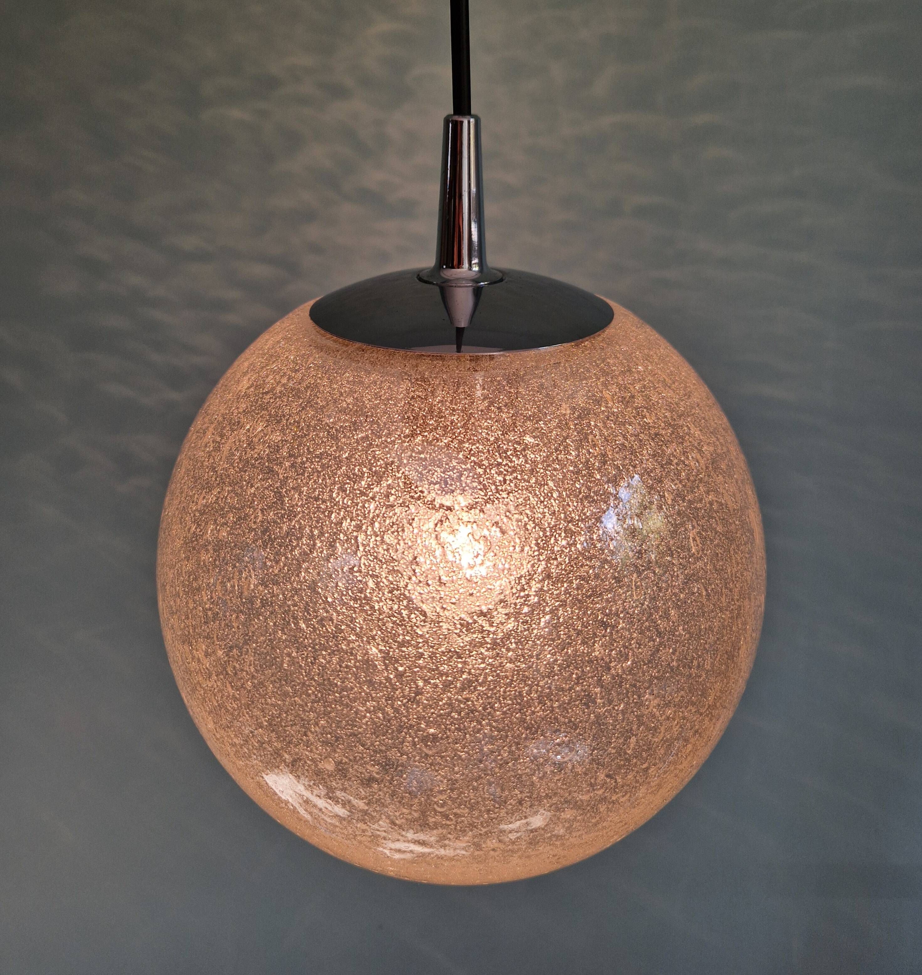 Peill & Putzler blown glass pendant light, 1970s