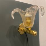Venetian Murano Glass Brass Sconces Set of 2 1960’s