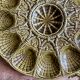 Vintage green ceramic oyster dish - Sarreguemines