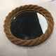 Miroir rond corde vintage diamètre 34cm