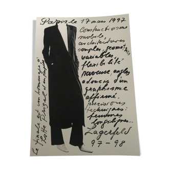 Karl Lagerfeld fashion illustration of press in the late 90s