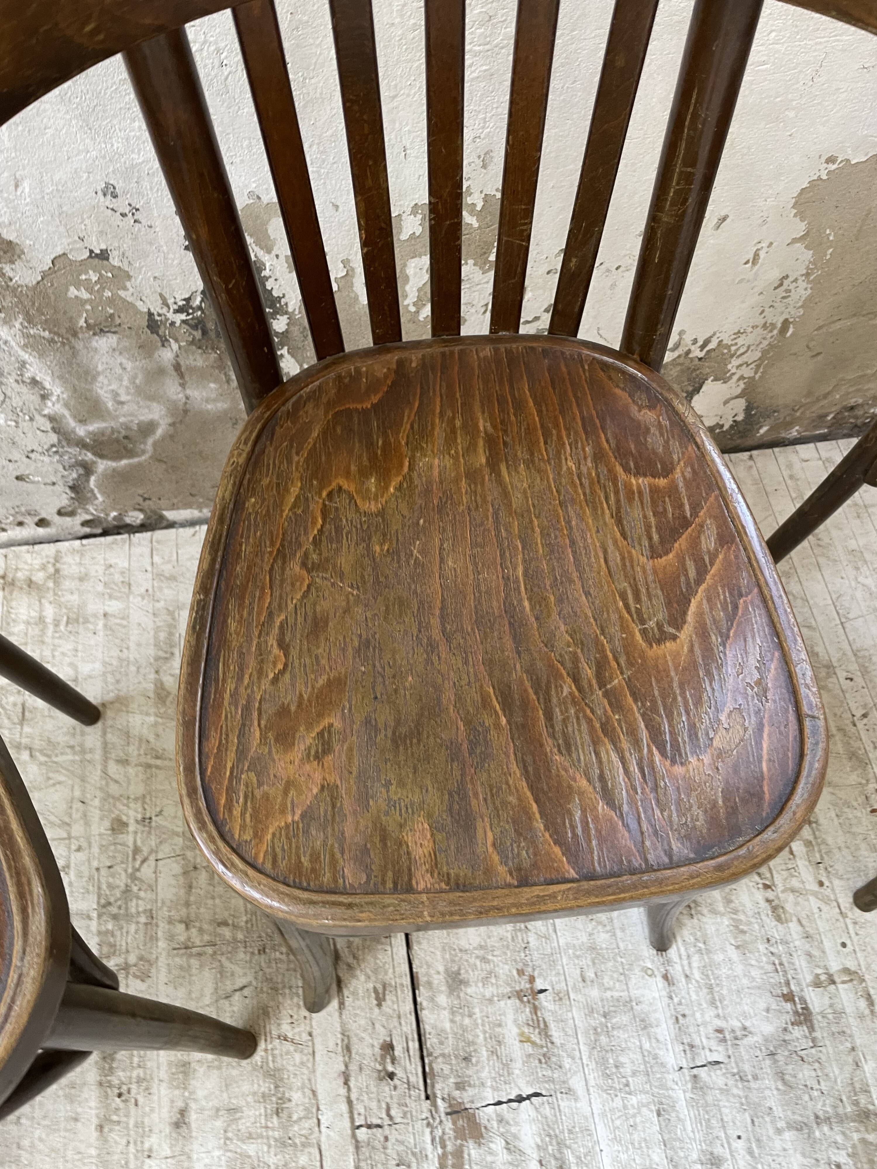 Set of 4 wooden bistro chairs