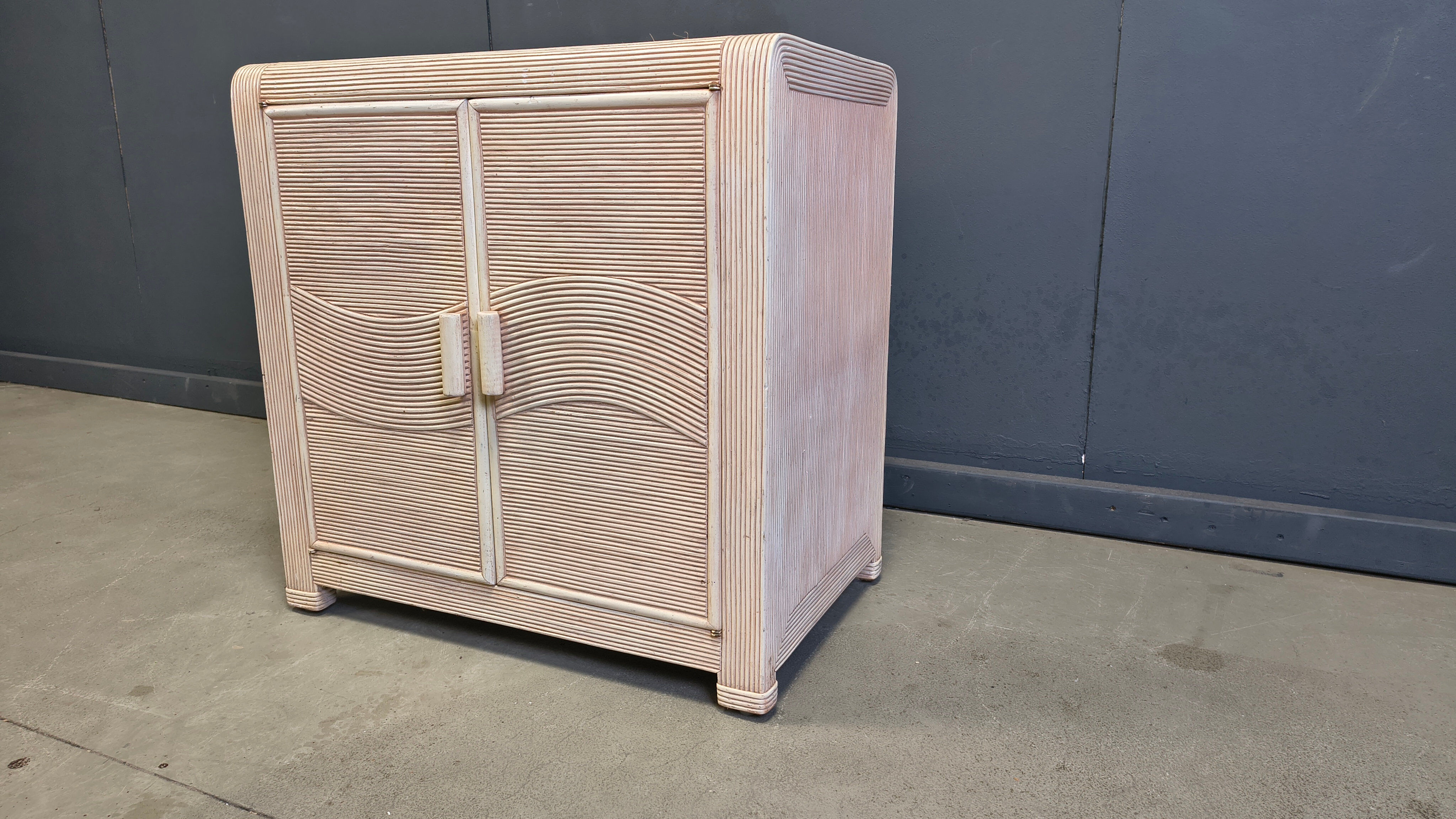 Vintage pencil reed cabinet, 1970s