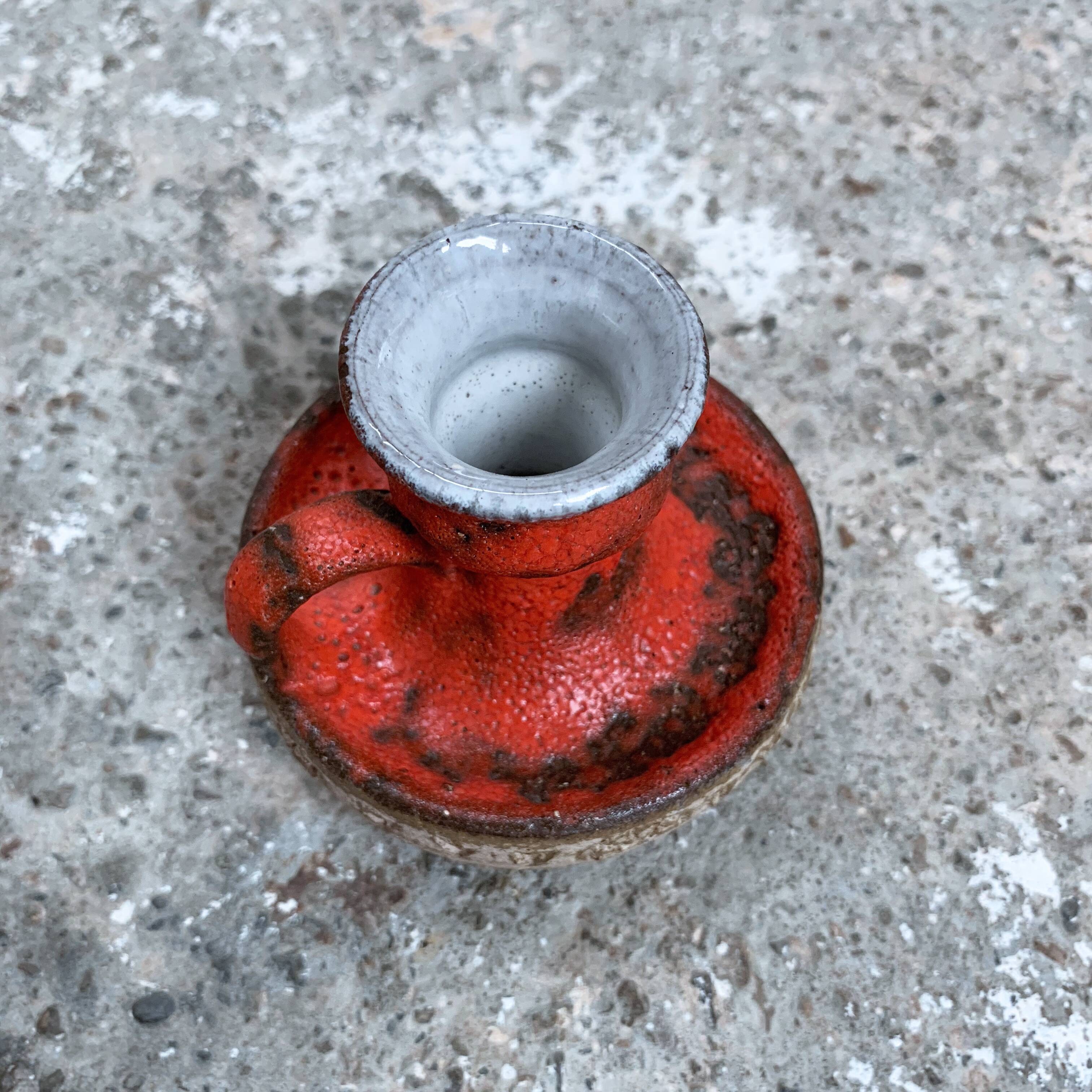 Fat Lava enamelled ceramic candlestick