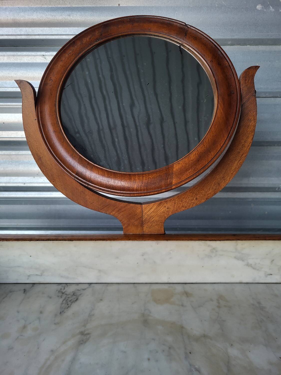 Antique marble and solid wood dressing table