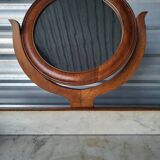 Ancienne table de toilette, coiffeuse en marbre et bois massif