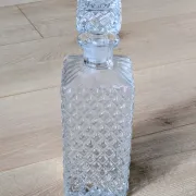 Square Whisky Carafe with Diamond Point Decoration in Moulded-Cut Glass