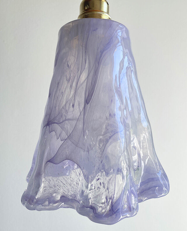 Lilac glass globe suspension