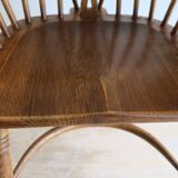 Mid century solid oak lyre-back Windsor armchair, 1960s