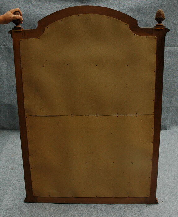 Old large carved wooden mirror and bevelled ice 102x144cm