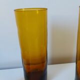 Set carafe and 5 amber glasses