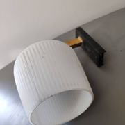 Wall lamp metal and opaline modernist design 50 60 style Arlus Lunel