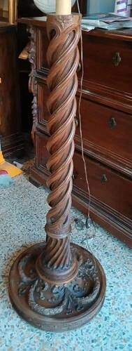 Large floor lamp, column, antique lamp from the early 19th century, Empire style.