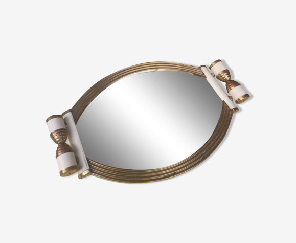 Plateau miroir vintage moderniste style art déco