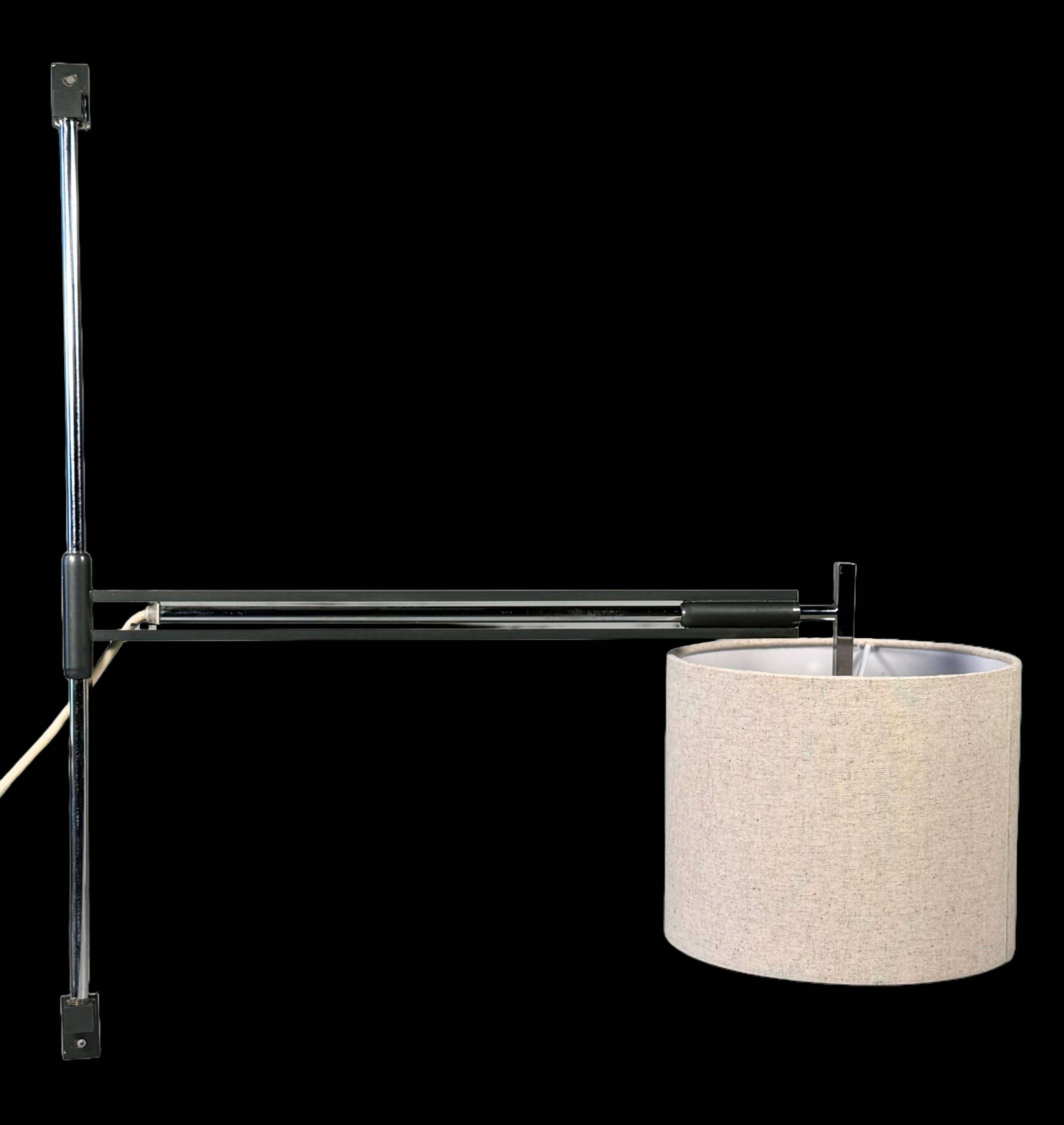 60s 70s Wall Light Wall Sconce Extendable Metal Chrome Mid Century Design