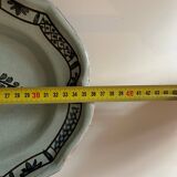 Large oval dish called “black bottom” Rouen XVIII / XIXth