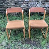 Set of 6 Baumann sleigh foot chairs 60s