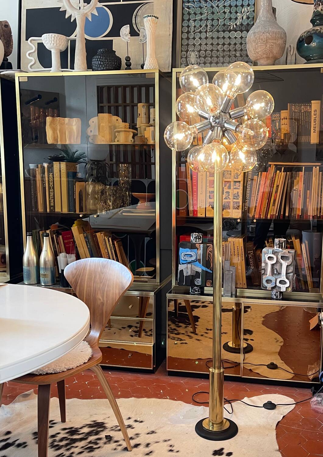 Sputnik floor lamp brass
