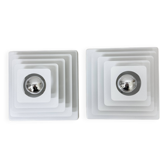 Set of 2 Hustadt Leuchten wall lamps , 1970s