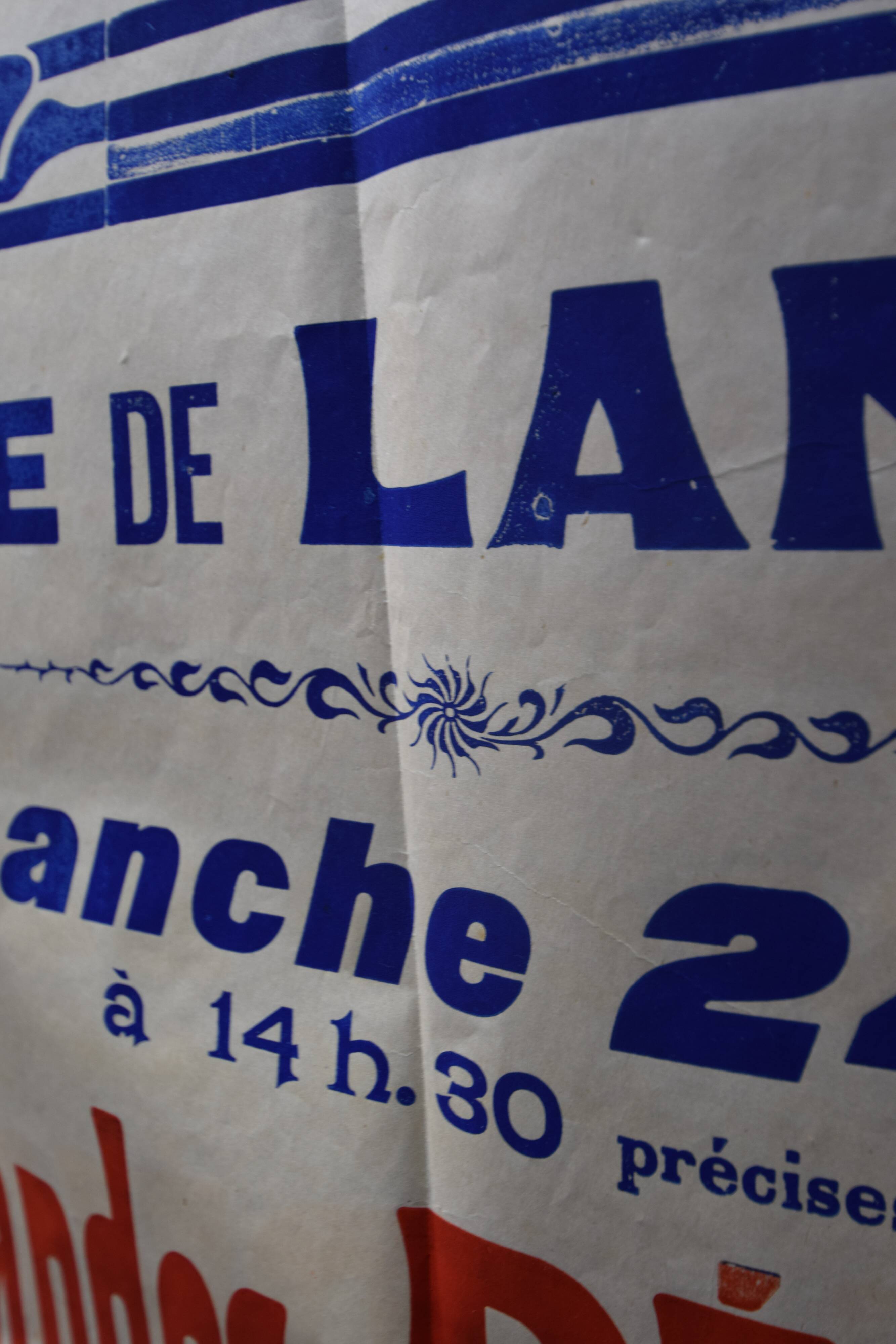 Poster "Great Regatta - Great Women's Race in Yole at 4" - City of Langon - 1937