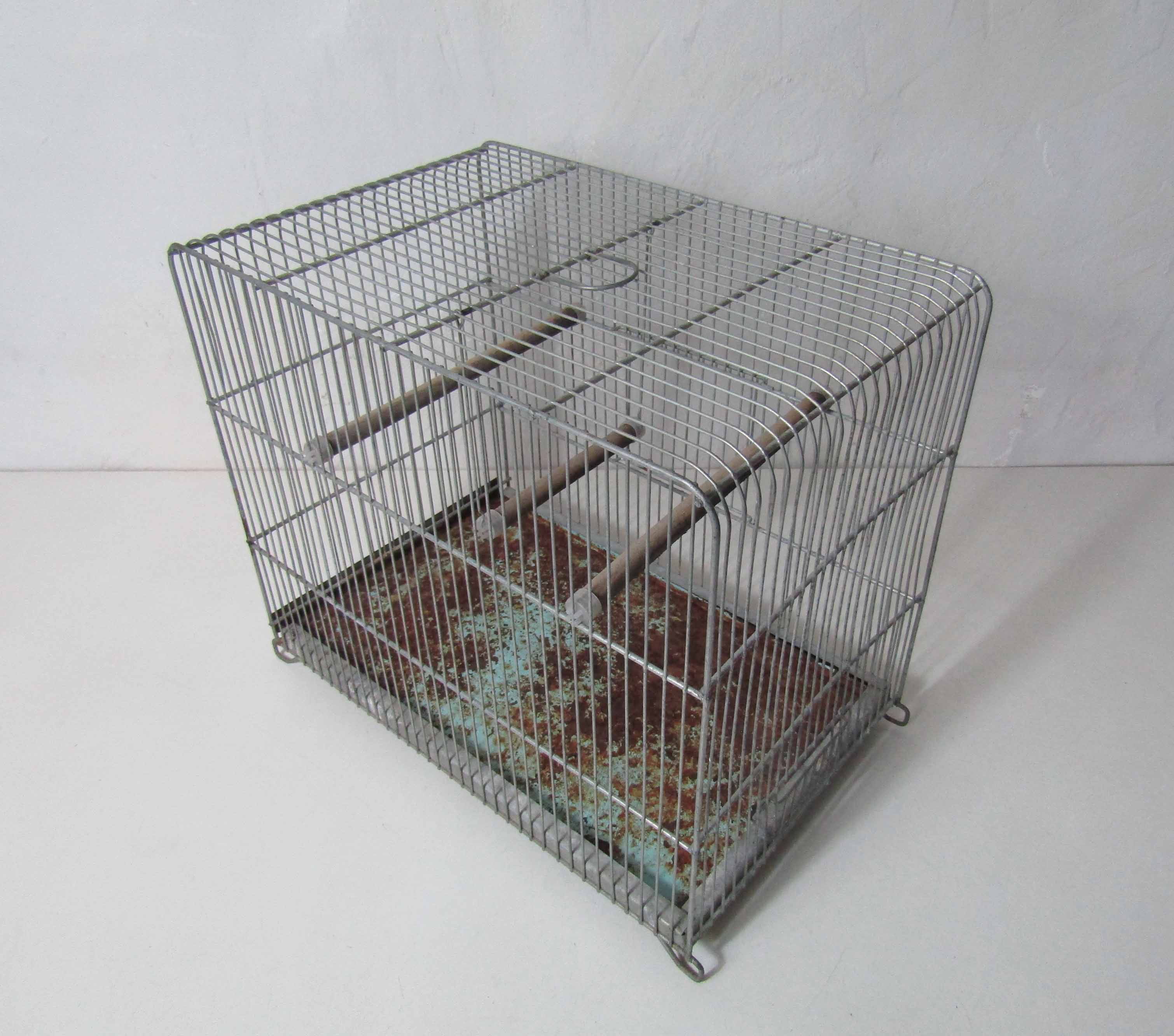 Old vintage mint green bird cage