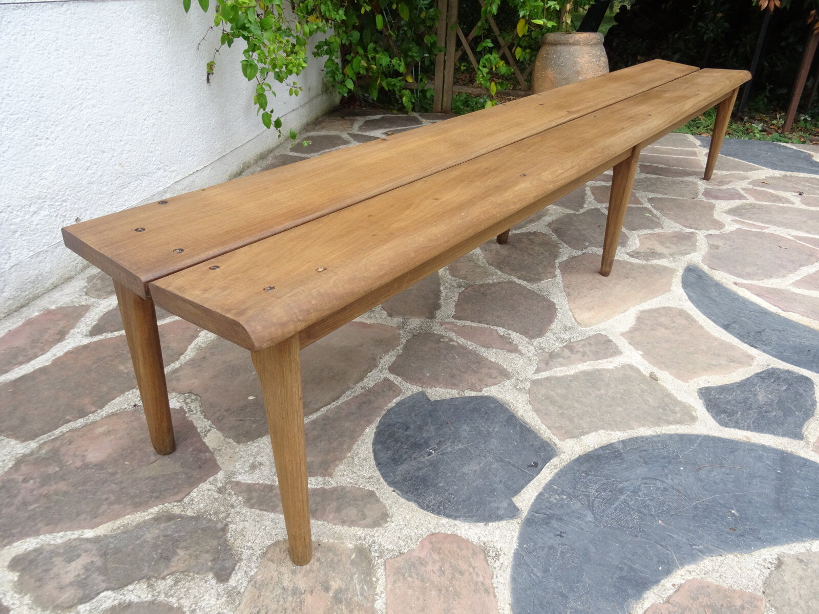 Oak cloakroom bench 247 cm