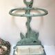 Enameled cast iron umbrella stand from the early 20th century