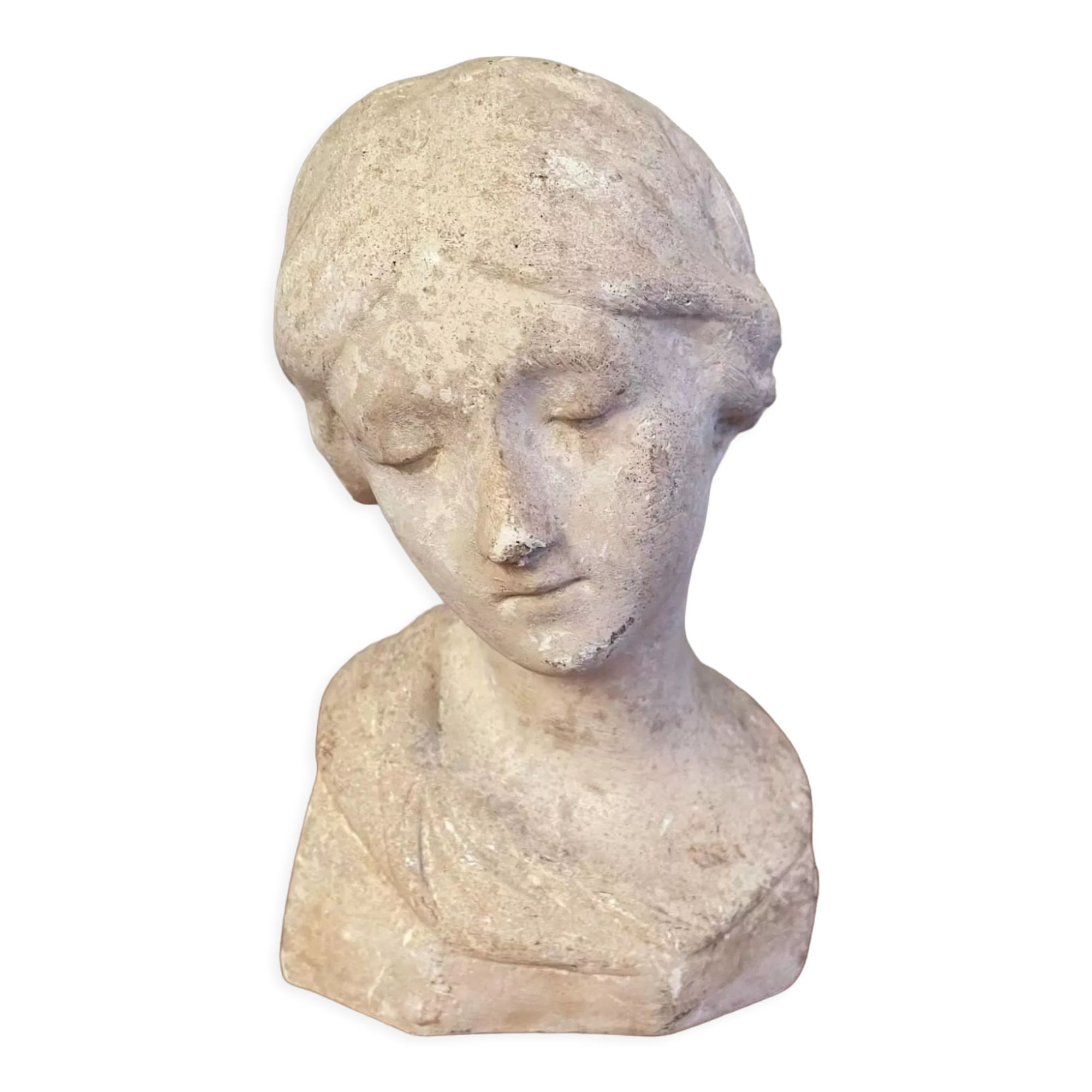 Vintage plaster bust of a woman
