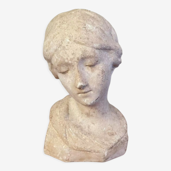 Buste de femme vintage en plâtre