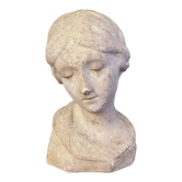Vintage plaster bust of a woman