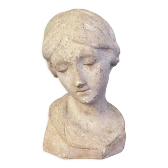 Vintage plaster bust of a woman
