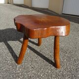 Brutalist style coffee table in vintage solid wood