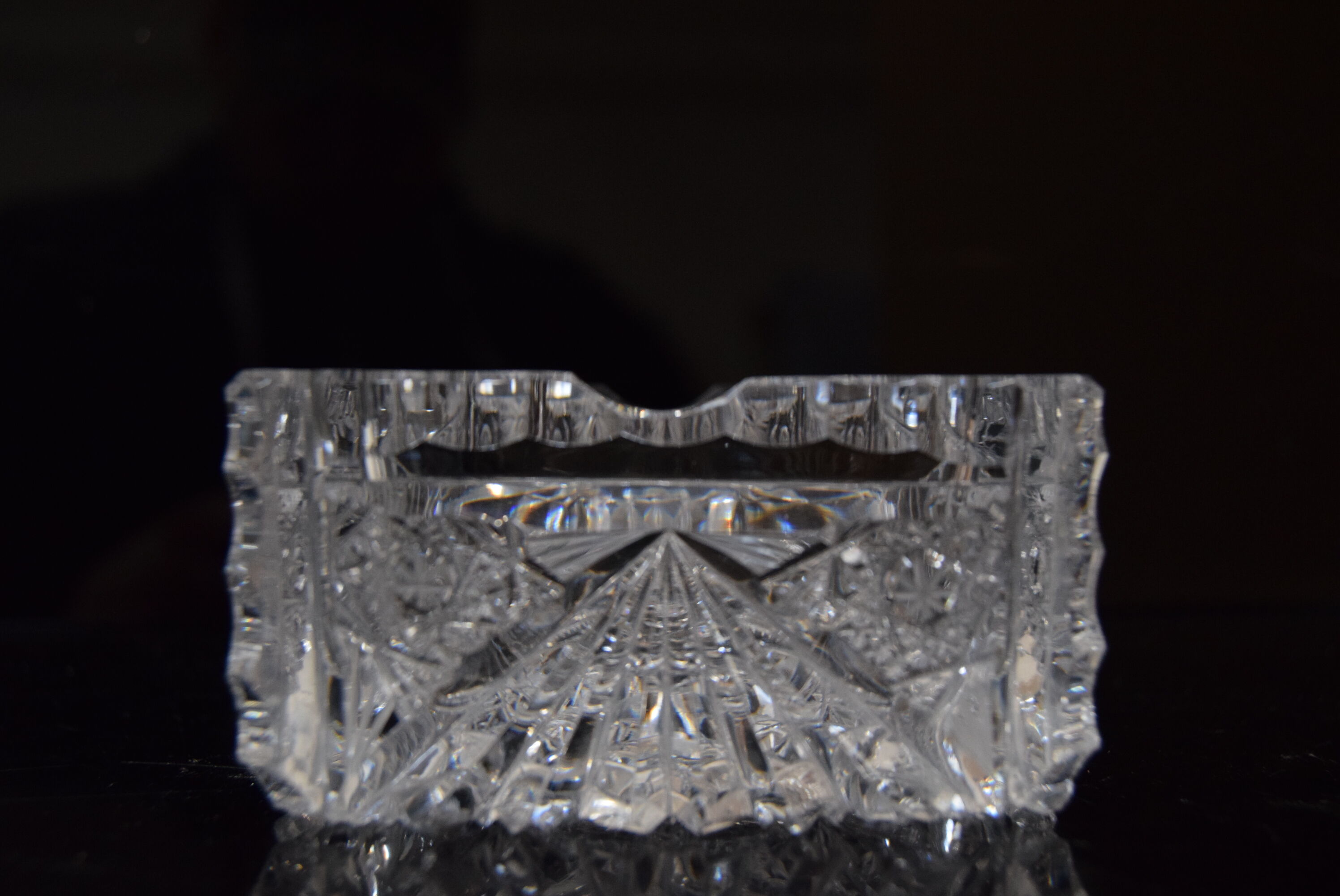 Paire de cendriers, verre en cristal taillé, bohême, années 1960