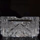 Pair of ashtrays, cut crystal glass, bohemia in the 1960's