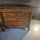 Empire period walnut chest of drawers