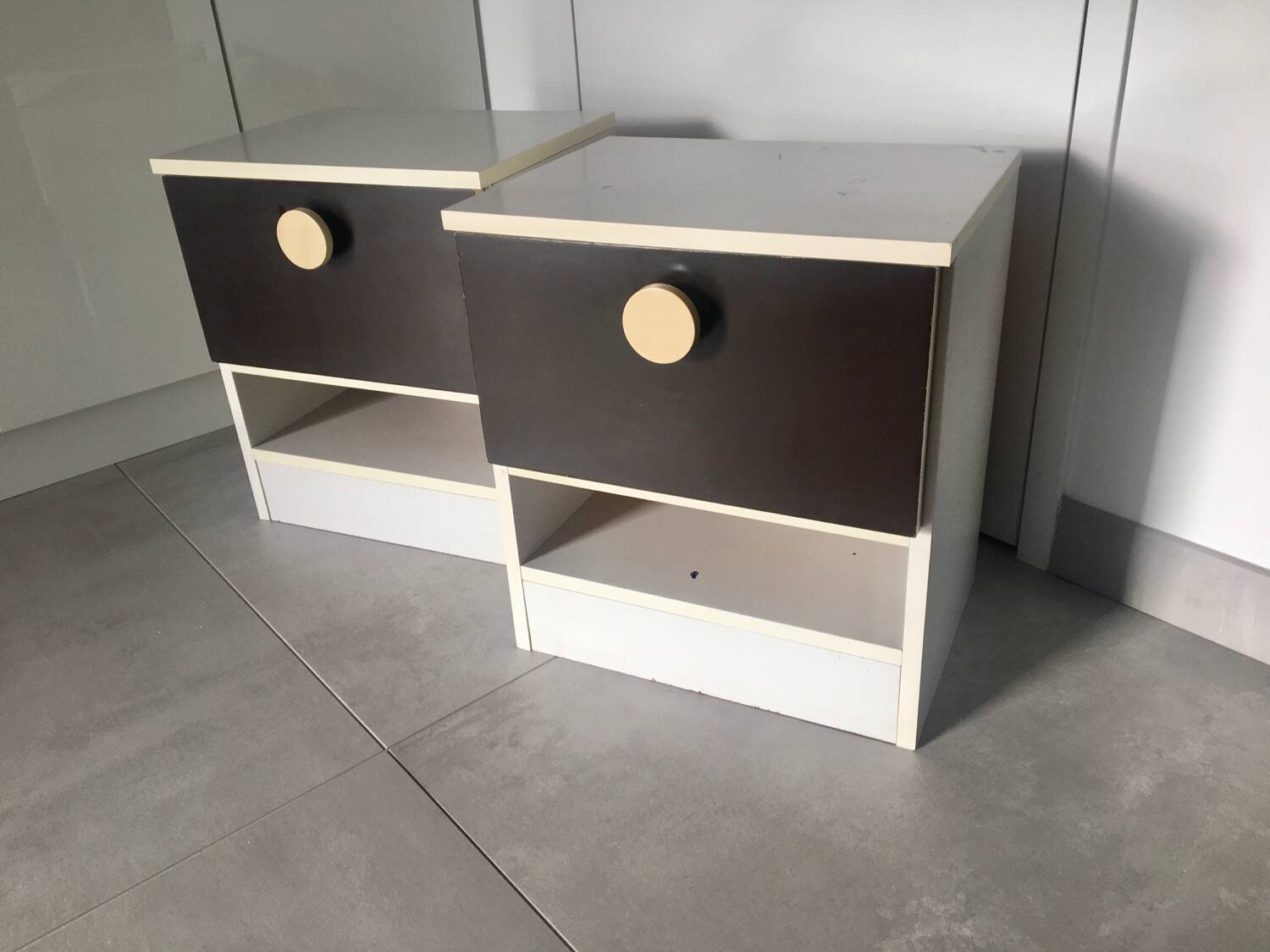 Pair of Prisunic bedside tables 1970